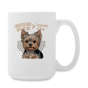Yorkshire Terrier Yorkie Dog Breed - Large Mug 440 ml - white - Right