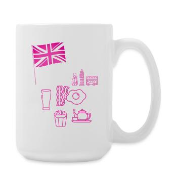 EXANGLIA (Pink + White Text) - Large Mug 440 ml - white - Right