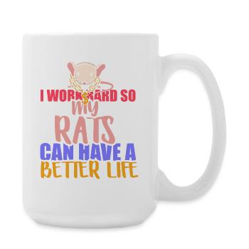 Rat, house rat, rat owner, rat lover - Large Mug 440 ml - white - Right