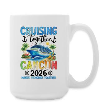 Vacances en famille Cancún 2026 - Grande tasse 440 ml - blanc - Droite