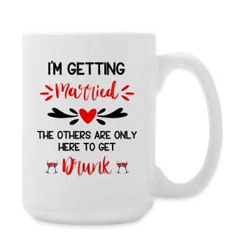 Humour sur le mariage de la mariée - Grande tasse 440 ml - blanc - Droite