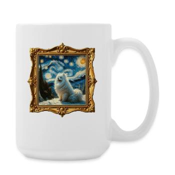 Spitz Pomeranian Starry Night - Large Mug 440 ml - white - Right