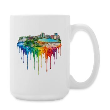 Wichita, Kansas mit tropfender Farbe - Große Tasse 440 ml - Weiß - Rechts