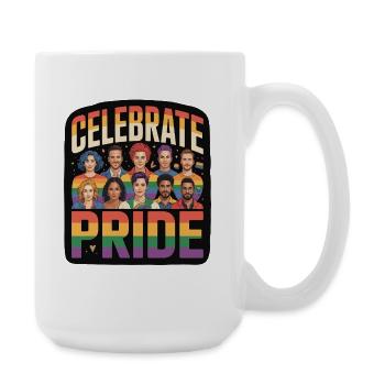 Celebrate Pride LGBTQ Rainbow - Large Mug 440 ml - white - Right