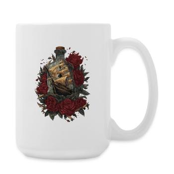 Ship in Bottle - Roses and Freedom - Large Mug 440 ml - white - Right