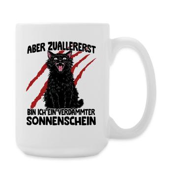 Chaos Katze schwarze Katze Zoomies Goblin Humor - Große Tasse 440 ml - Weiß - Rechts