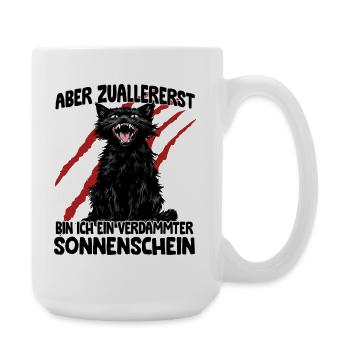 Schwarze Katze Zoomies Chaos Katze aggressiv Katze - Große Tasse 440 ml - Weiß - Rechts