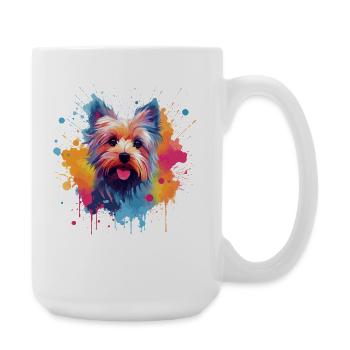 Yorkshire Terrier Colorful Dog Splash Art - Large Mug 440 ml - white - Right