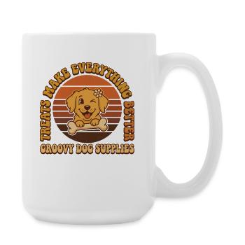 Groovy Dog Vintage Logo - Große Tasse 440 ml - Weiß - Rechts