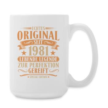 Original seit 1981 – 45. Geburtstag Retro - Große Tasse 440 ml - Weiß - Rechts