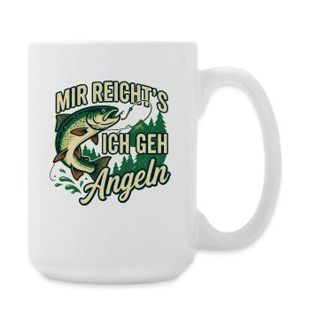 Mir reichts ich geh angeln Forelle Vintage - Große Tasse 440 ml - Weiß - Rechts