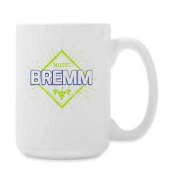 Bremm an der Mosel mit Retro Weintrauben Souvenir - Große Tasse 440 ml - Weiß - Rechts