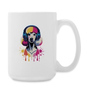 Poodle Headphones - Large Mug 440 ml - white - Right