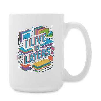 Graphic Designer I Live In Layers Visual Designer - Große Tasse 440 ml - Weiß - Rechts