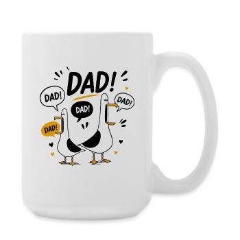 Lustige Möwe Papa Vatertag Papa Möwen - Große Tasse 440 ml - Weiß - Rechts