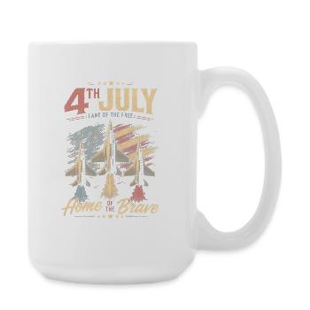 4th July Flugzeuge Patriotik – Home of the Brave - Große Tasse 440 ml - Weiß - Rechts