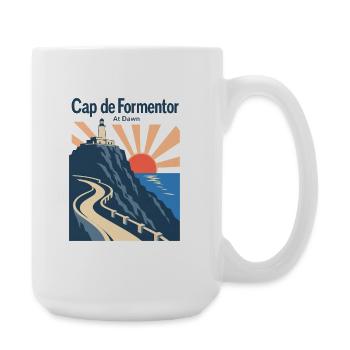 Cap de Formentor Dawn Road Cycling Mallorca Ride - Large Mug 440 ml - white - Right
