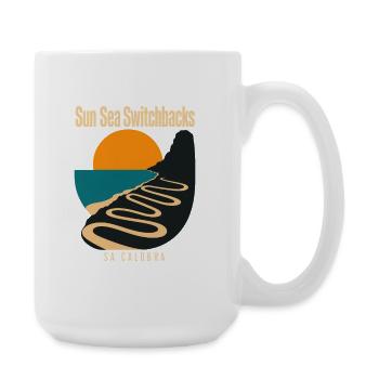 Cyclisme sur route de Majorque, Sa Calobra, Soleil, Mer Switchbac - Grande tasse 440 ml - blanc - Droite