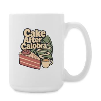 Cake After Calobra Mallorca Road Cycling Humor - Large Mug 440 ml - white - Right