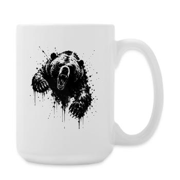 Dunkler Bär Spritz Graffiti - Große Tasse 440 ml - Weiß - Rechts