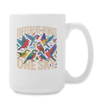 Ailes différentes, un oiseau du ciel - Grande tasse 440 ml - blanc - Droite