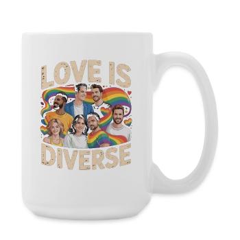 Love Is Diverse Pride Rainbow - Large Mug 440 ml - white - Right