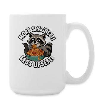 More spaghetti, less hassle, raccoon kids' spa - Large Mug 440 ml - white - Right