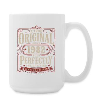 44. Geburtstag Geschenk Original Jahrgang 1982 - Große Tasse 440 ml - Weiß - Rechts