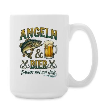 Angeln und Bier Darum Bin Ich Hier Barsch - Große Tasse 440 ml - Weiß - Rechts