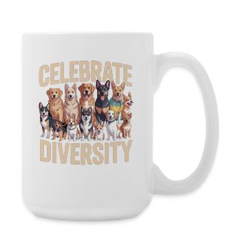 Célébrez la diversité canine des chiens - Grande tasse 440 ml - blanc - Droite