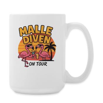 Malle Divas On Tour Women's Flamingo Mallorca Party - Large Mug 440 ml - white - Right