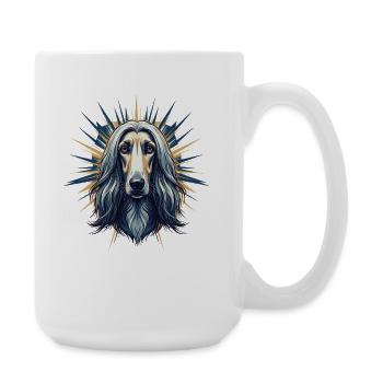 Borzoi Portrait with Sun Rays - Large Mug 440 ml - white - Right