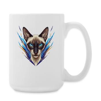 Siamkatze Neon-Stil - Große Tasse 440 ml - Weiß - Rechts