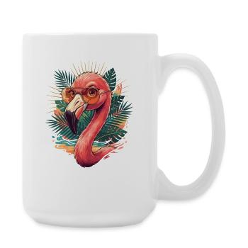 Lunettes tropicales Flamingo - Grande tasse 440 ml - blanc - Droite