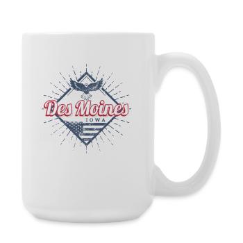 Des Moines City in Iowa, United States, United States - Large Mug 440 ml - white - Right