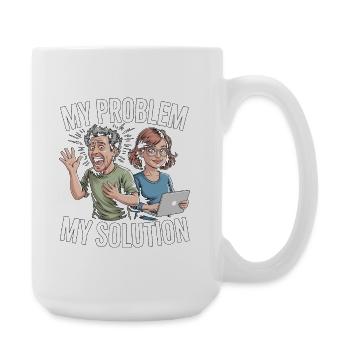 Graphic Designer My Problem My Pictogram Mom Dad - Große Tasse 440 ml - Weiß - Rechts