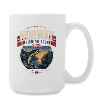 Voyage de pêche en Norvège 2026 - Grande tasse 440 ml - blanc - Droite