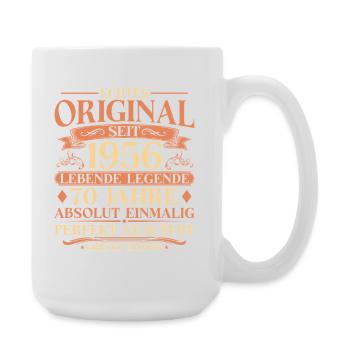 70. Geburtstag Echtes Original 1956 Vintage - Große Tasse 440 ml - Weiß - Rechts