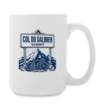 Col du Galibier Summit Road Cycling Mountain Pass - Große Tasse 440 ml - Weiß - Rechts