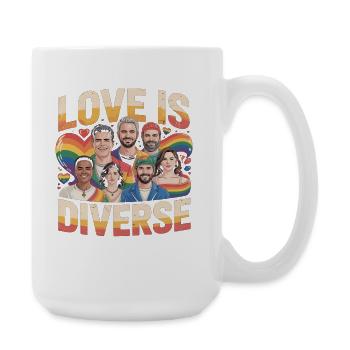 Love Is Diverse Pride Rainbow - Large Mug 440 ml - white - Right