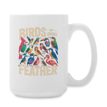 Oiseaux de toutes les plumes Vogel Vielfalt - Grande tasse 440 ml - blanc - Droite