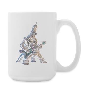 Eiffelturm spielt E-Gitarre - Große Tasse 440 ml - Weiß - Rechts