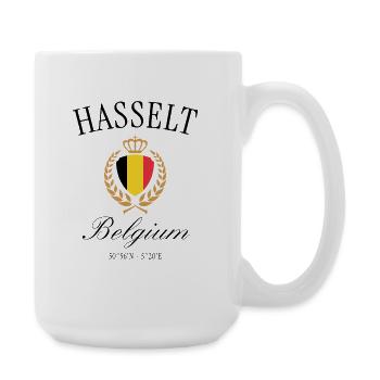 Hasselt Belgium Coat of Arms Crown – Travel Souvenir - Large Mug 440 ml - white - Right