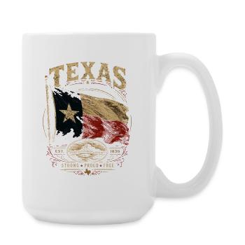 Texas Flag Pride: Stark & Free - Große Tasse 440 ml - Weiß - Rechts