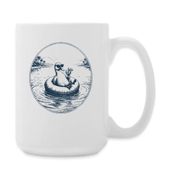 Duck with cocktail - Large Mug 440 ml - white - Right