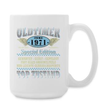 55. Geburtstag Geschenk Mann Oldtimer Juni 1971 - Große Tasse 440 ml - Weiß - Rechts