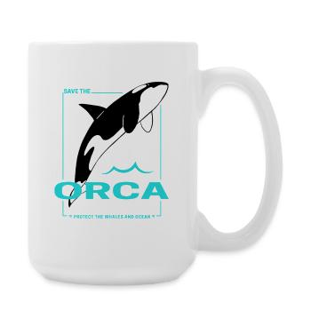 Orca Protects the Whales and Sea Killer Whale Design - Large Mug 440 ml - white - Right