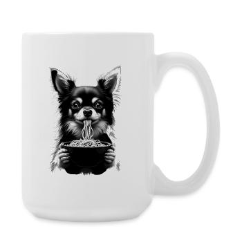 Chihuahua Eats Ramen - Large Mug 440 ml - white - Right