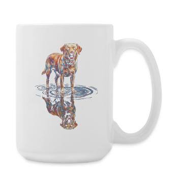 Labrador Retriever with Water Reflection - Large Mug 440 ml - white - Right