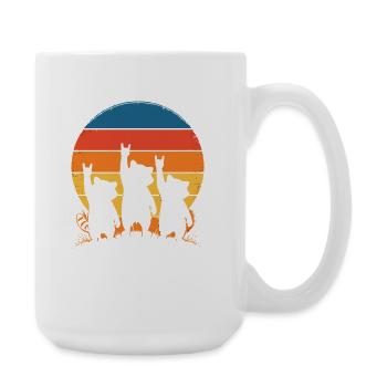 Sunset-Hunde Silhouette Punk - Große Tasse 440 ml - Weiß - Rechts
